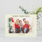 ベージュモダンシンプルフォトクリスマスホリデーカード シーズンカード (スタンド正面)