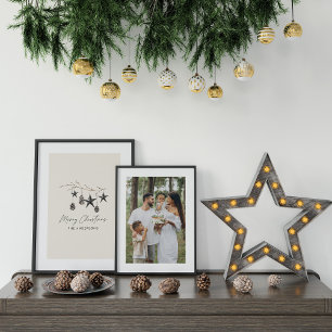 ベージュモダンスのスエレガントクリスマ ポスター