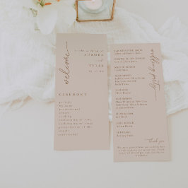 ベージュモダンスクリプト結婚式 プログラム