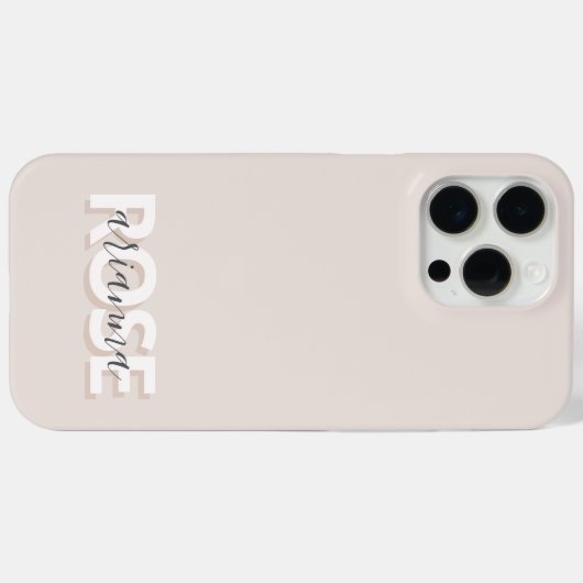 ベージュモダンスクリプフェミニント名前をカスタムする Case-Mate iPhoneケース (裏面 (横))