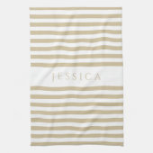 ベージュモダンストライプパター名 キッチンタオル (縦)