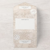 ベージュモダンスノーフレーク オールインワン招待状 (外側)