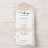 ベージュモダンスノーフレーク オールインワン招待状 (内側)