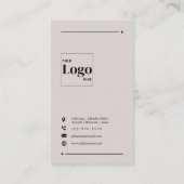 ベージュモダンソーシャルメディアニュートラルビジネスカード 名刺 (裏面)