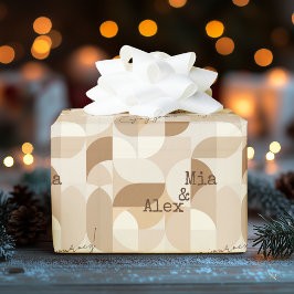 ベージュモダントーンのミニマルデザイン ラッピングペーパー