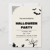 ベージュモダンハローウィンパーティ 招待状 (正面)