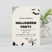 ベージュモダンハローウィンパーティ 招待状 (スタンド正面)
