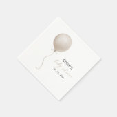 ベージュモダンバルーンボホベイビーシャワー スタンダードカクテルナプキン (角)