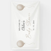 ベージュモダンバルーンボホベイビーシャワー 横断幕 (縦)