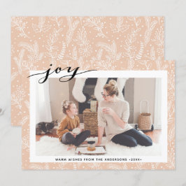 ベージュモダンパインブアフスエレガントスクリプトJOYシンプル シーズンカード