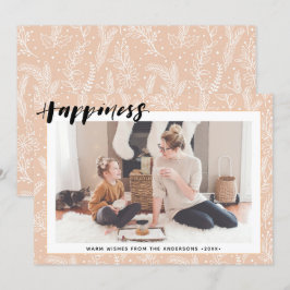 ベージュモダンパインボーシンプルースクリプトHAPPINESS シーズンカード