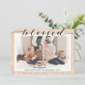 ベージュモダンパイン枝スクリプエレガントトのミニマル シーズンカード (スタンド正面)