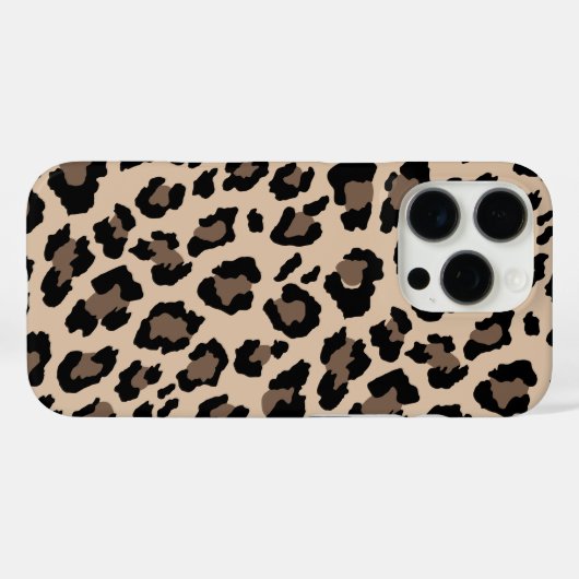 ベージュモダンヒョウアニマルプリントパターン Case-Mate iPhoneケース (裏面 (横))
