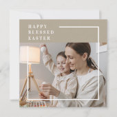 ベージュモダンファミリー写真 | Happy 賛美 Easter (正面)