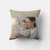 ベージュモダンファミリー写真 | Happy 賛美 Easter クッション (裏面)