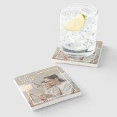 ベージュモダンファミリー写真 | Happy 賛美 Easter ストーンコースター (横)