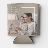 ベージュモダンファミリー写真 | Happy 賛美 Easter 缶クーラー (正面)