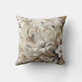 ベージュモダンフラワーポスター4 クッション (裏面)