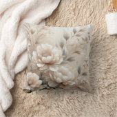 ベージュモダンフラワーポスター8 クッション (ブランケット)