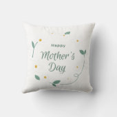 ベージュモダンフローラハッピーマザーズデイ クッション (裏面)