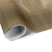 ベージュモダンブラウンアリゲーターワニ革 ラッピングペーパー (ロールコーナー)