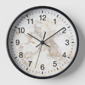 ベージュモダンブラウン大理石 壁時計 (正面)