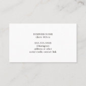 ベージュモダンホワイトレースパターンインテリアデザイナー 名刺 (裏面)