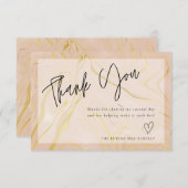 ベージュモダンマーブルブライダルシャワーサンキューカード サンキューカード (正面/裏面)