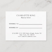 ベージュモダンミニマルサロン 割引カード (裏面)