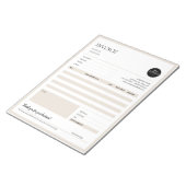 ベージュモダンミニマル事業請求書テンプレート ノートパッド (アングル)