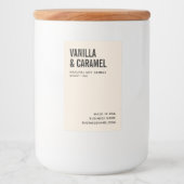 ベージュモダンミニマル大豆蝋燭製品ラベル フードラベル (正面)