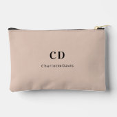 ベージュモダンモノグラムイニシャル名 アクセサリーポーチ (裏面)