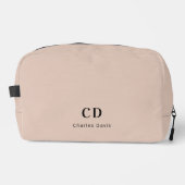 ベージュモダンモノグラムイニシャル名 ドップキット (正面)