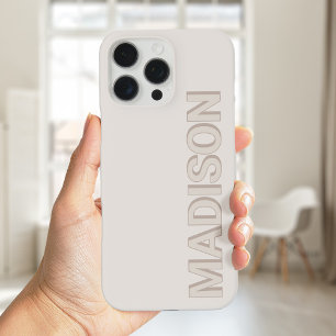 ベージュモダンモノグラム名 iPhone 16 PRO MAXケース