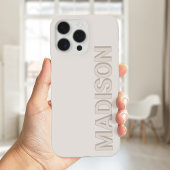 ベージュモダンモノグラム名 iPhoneケース