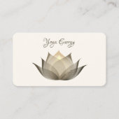ベージュモダンロータスフラワーアートエレガントヨガ 名刺 (正面)
