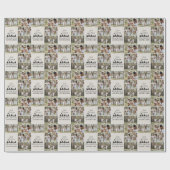 ベージュモダン写真サ数々のンタクリスマス ラッピングペーパー (フラット)