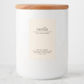 ベージュモダン包装用キャンドル フードラベル (正面)