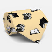 ベージュモダン本書誌文様 ネクタイ (ロール)