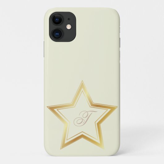 ベージュモダン金ゴールドスミニマルタートモノグラム Case-Mate iPhoneケース (裏面)