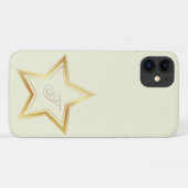 ベージュモダン金ゴールドスミニマルタートモノグラム Case-Mate iPhoneケース (裏面(横))