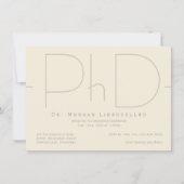 ベージュモダンPhD卒業招待状 招待状 (正面)