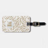 ベージュモノグラムのアニマルプリント ラゲッジタグ (正面横)