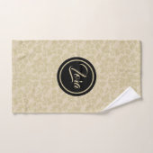 ベージュモノグラムのダマスク バスタオルセット (ハンドタオル)