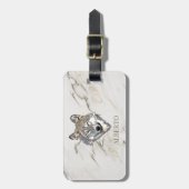 ベージュモノグラムの大理石 ラゲッジタグ (正面縦)