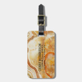 ベージュモノグラムの大理石 ラゲッジタグ (正面縦)