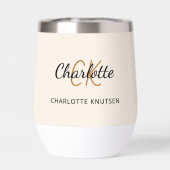 ベージュモノグラムイニシャル名シンプル (背面)