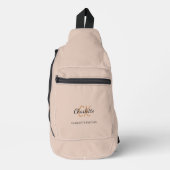 ベージュモノグラムイニシャル名モダン スリングバッグ (正面)