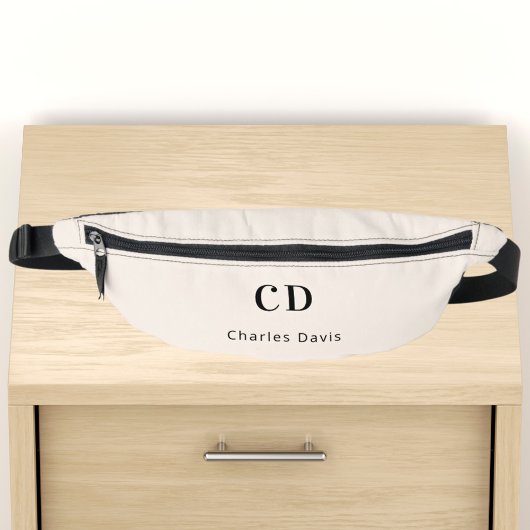 ベージュモノグラムイニシャル名 ファニーパック