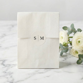 ベージュモノグラムエレガントな結婚式 ラウンドシール